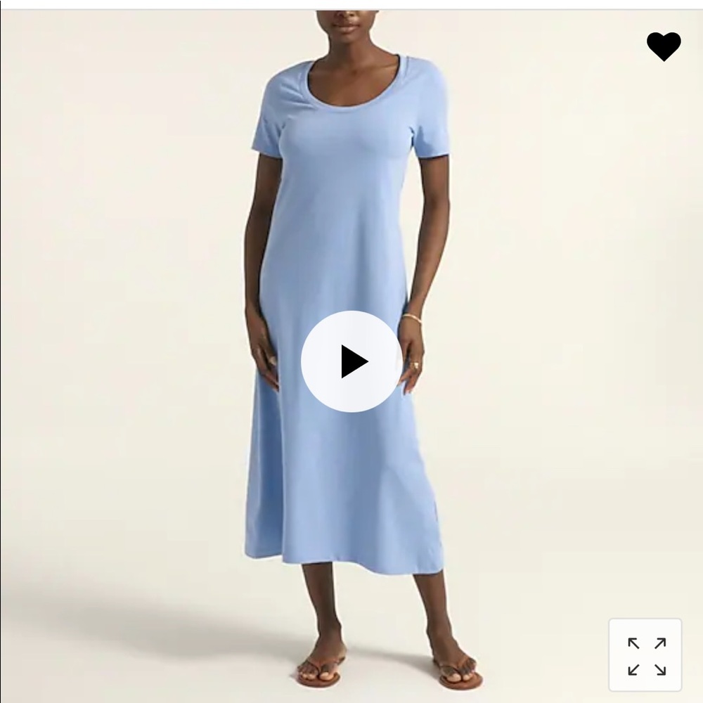 J. Crew knit midi dress T-shirt dress maxi dress XS Gentle Sea Blue Mist cotton